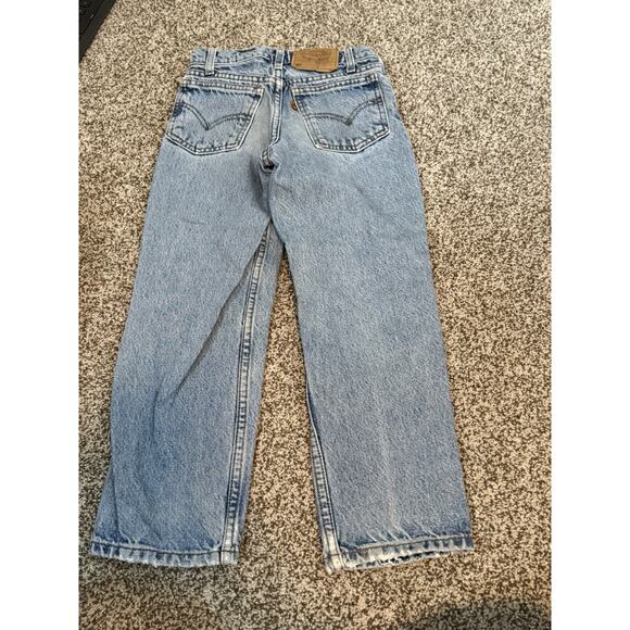 Vintage Levis 550 Orange Tab Jeans Kids Size 8 - 100% Cotton Made in USA - Picture 1 of 6